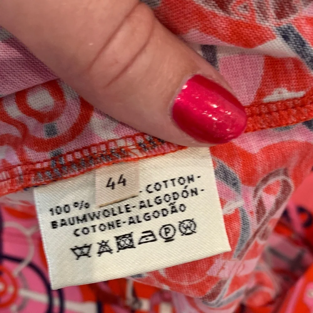 Hermès Paris Red & Pink Patterned Dress.  Size 44 - Picture 6 of 6